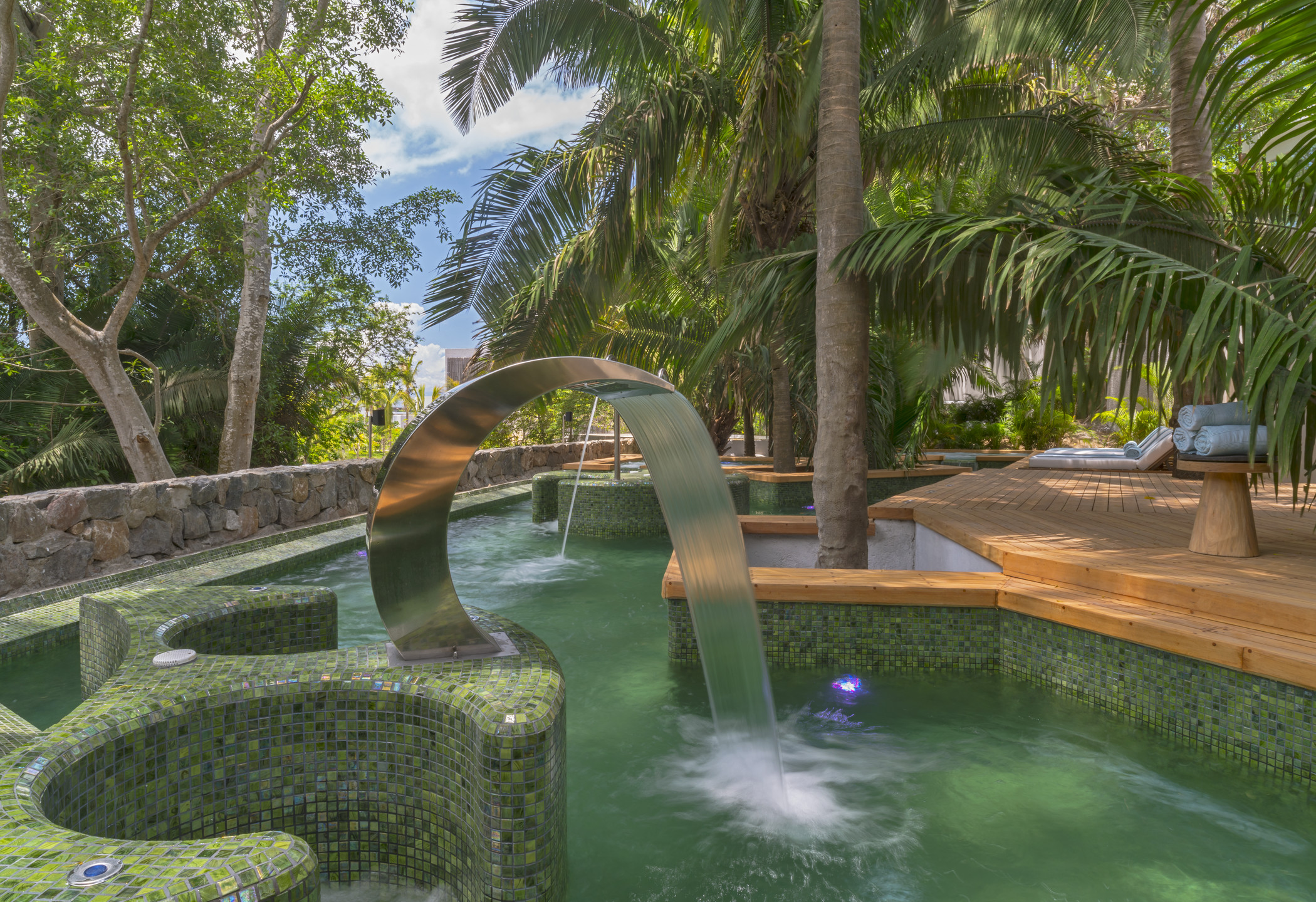Relax by the outdoor spa.